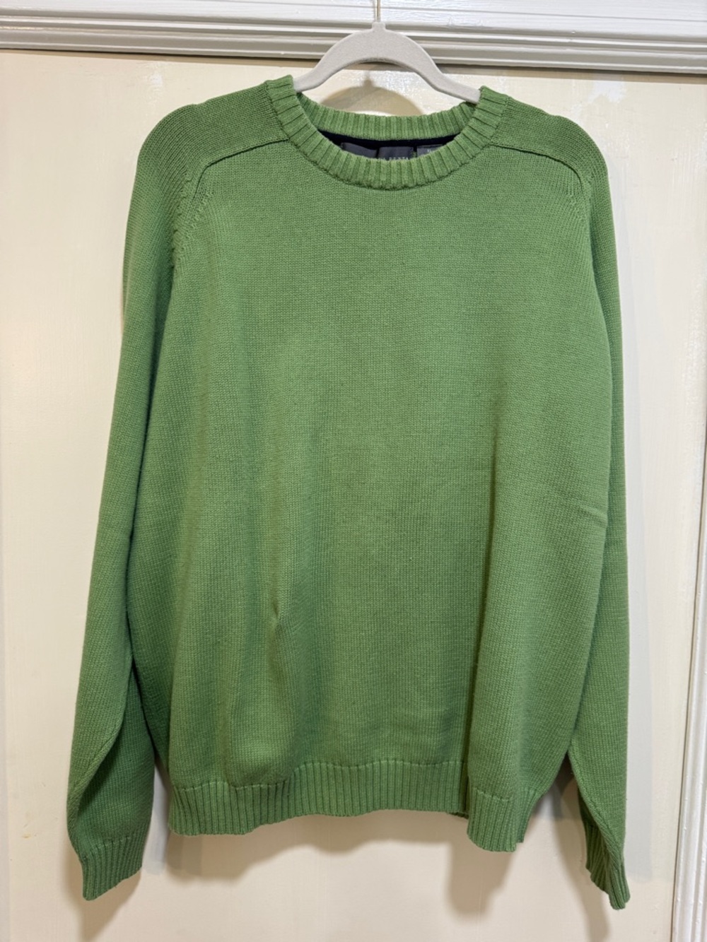Oscar de la Renta Green Crewneck Knit Sweater